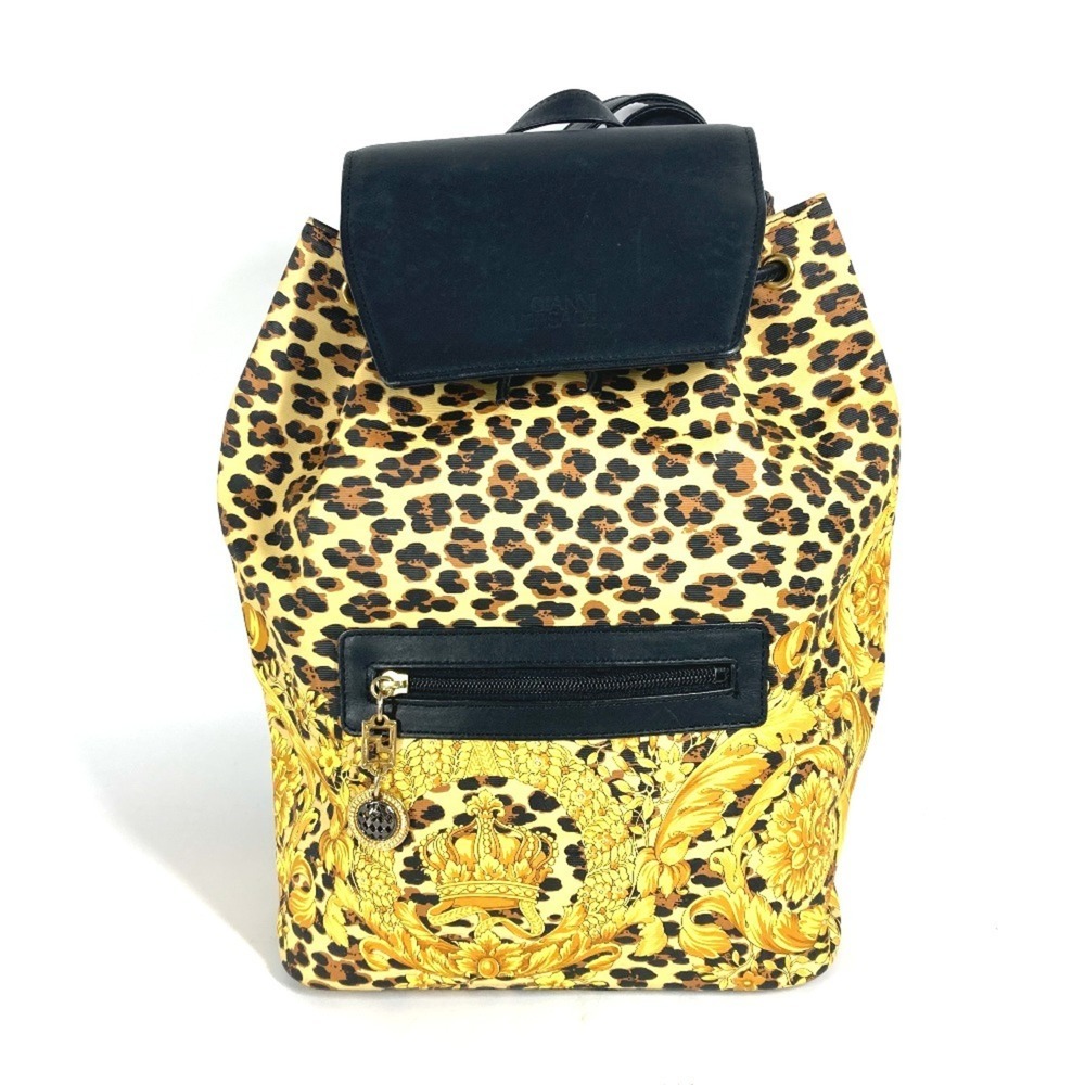 Versace Leopard Print Backpack, Leather, Women's,… - image 1